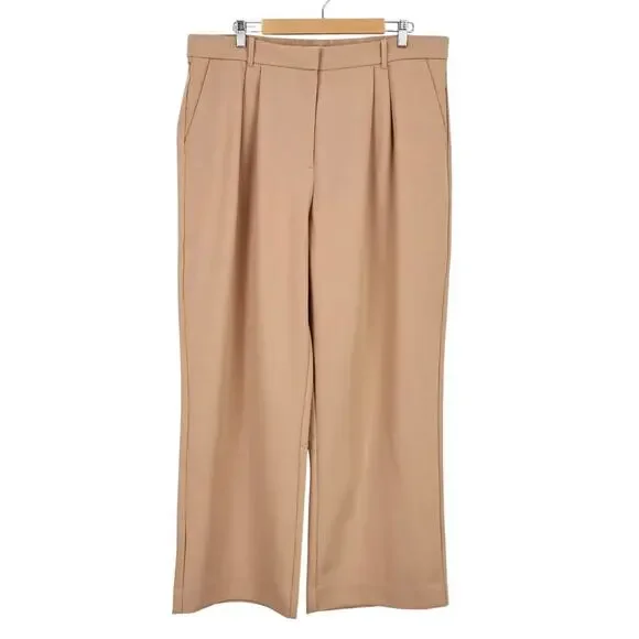 NWT Abercrombie & Fitch Sloane Tailored Wide Leg Pant In Tan Size 34 Regular - Picture 3 of 10
